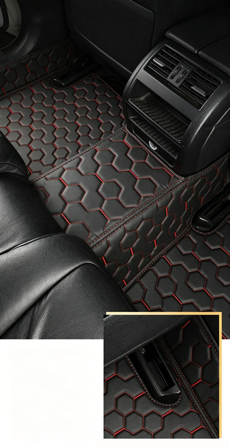 Vegan Leather Car Floor Mats Mecha style | Custom Fit, All-Weather | Topcarmats
