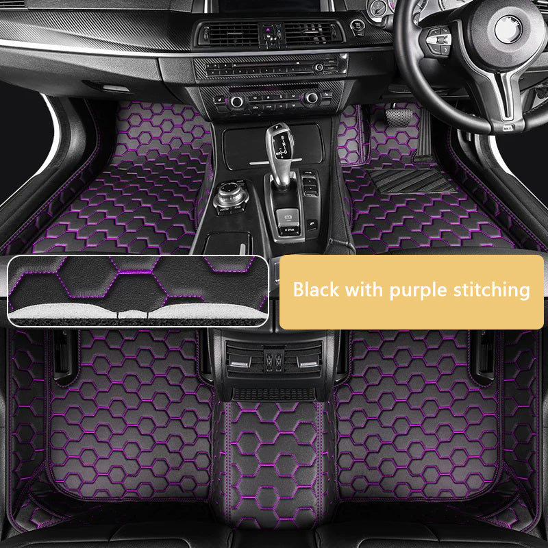 Vegan Leather Car Floor Mats Mecha style | Custom Fit, All-Weather | Topcarmats