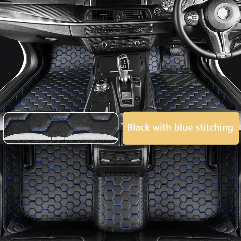 Vegan Leather Car Floor Mats Mecha style | Custom Fit, All-Weather | Topcarmats