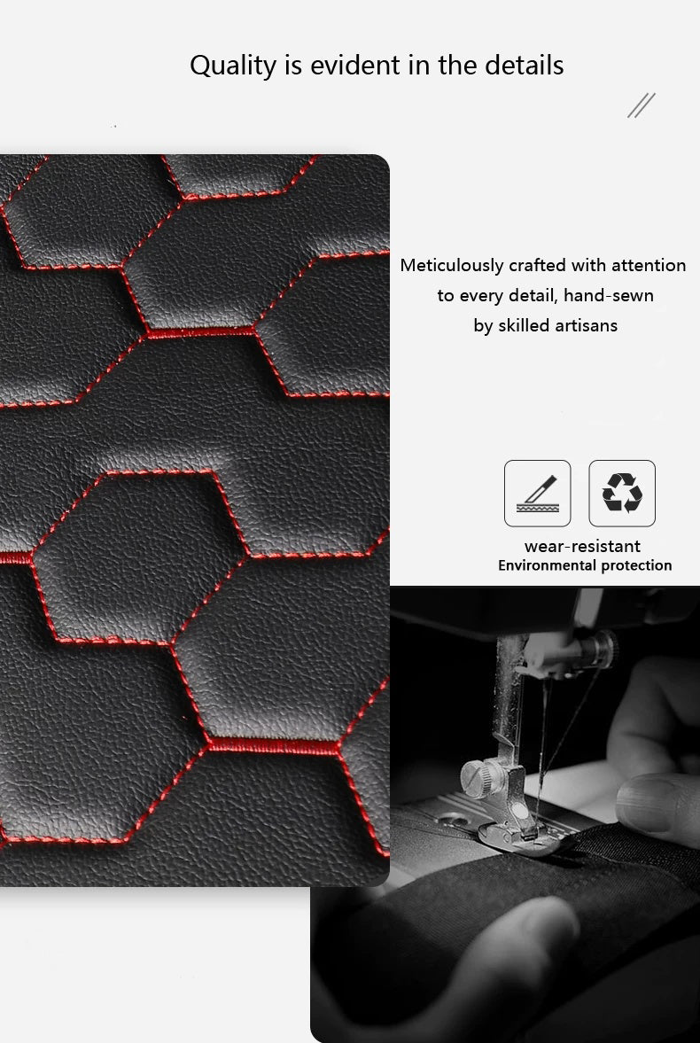 Vegan Leather Car Floor Mats Mecha style | Custom Fit, All-Weather | Topcarmats
